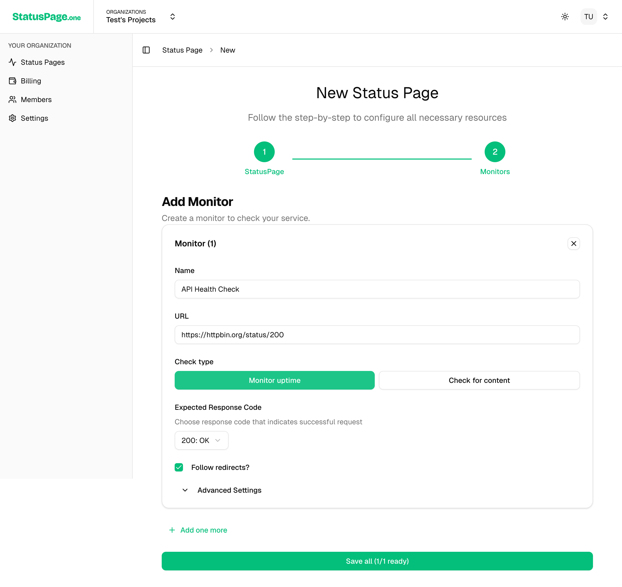 Filled Monitor Form
