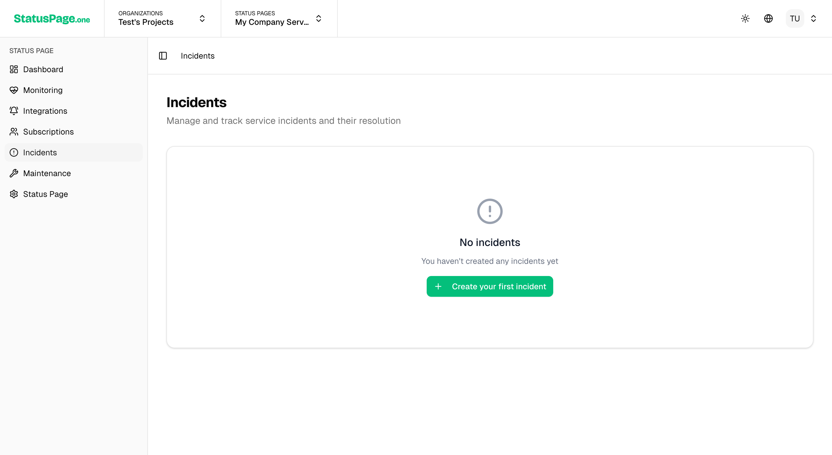 Incidents Dashboard